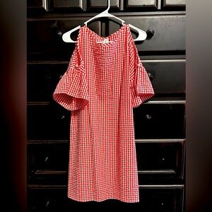 Red Gingham Shift Dress